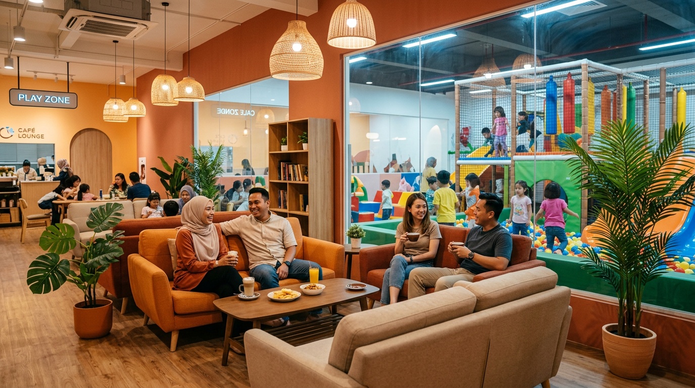 Lounge selesa untuk ibu bapa di FunZone Malaysia